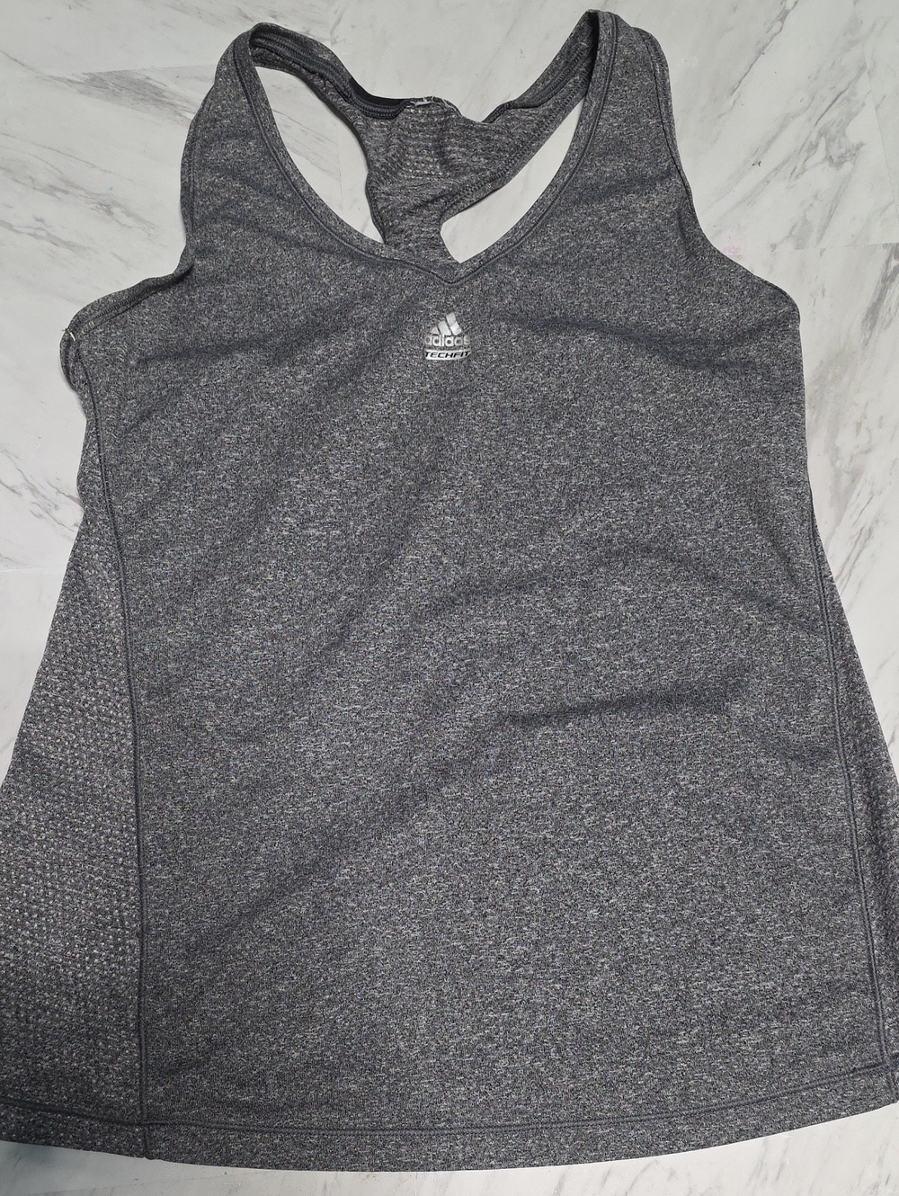 adidas Heather Charcoal Racerback Tank Top
